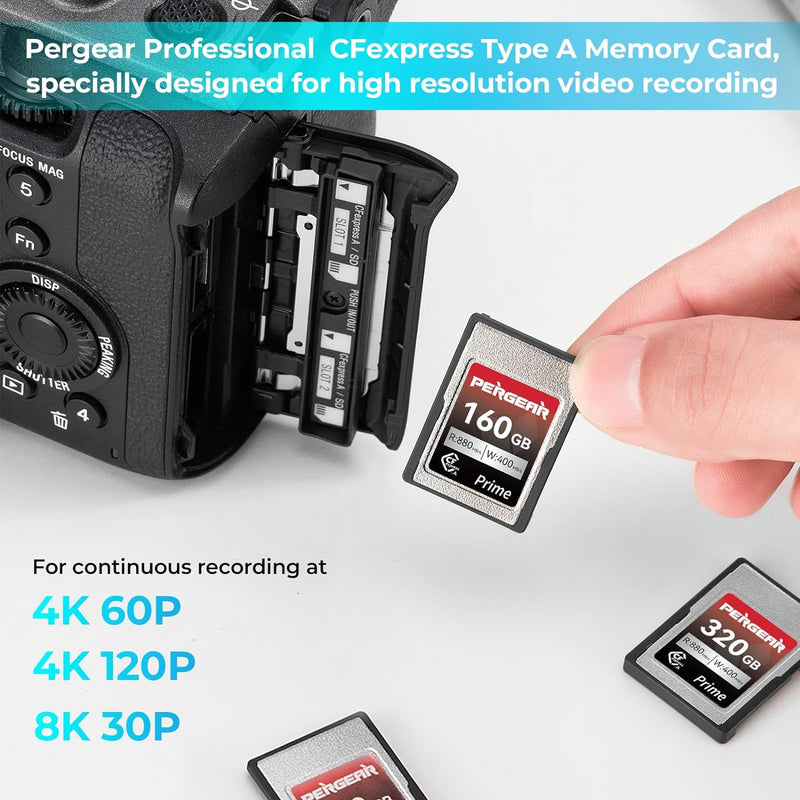 Pergear CFexpress type-Aカード プロフェッショナル (160GB) Sonyカメラ用に設計