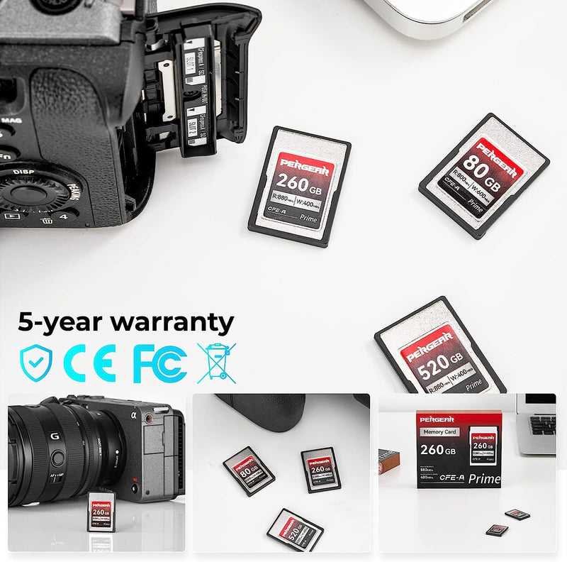 Pergear CFexpress type-Aカード プロフェッショナル (520GB) Sonyカメラ用に設計