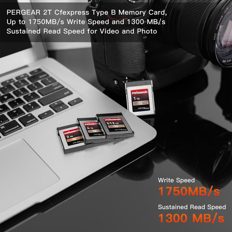 PERGEAR CFE-B プライム タイプB メモリカード（2TB）1300MB/秒の持続書き込み速度