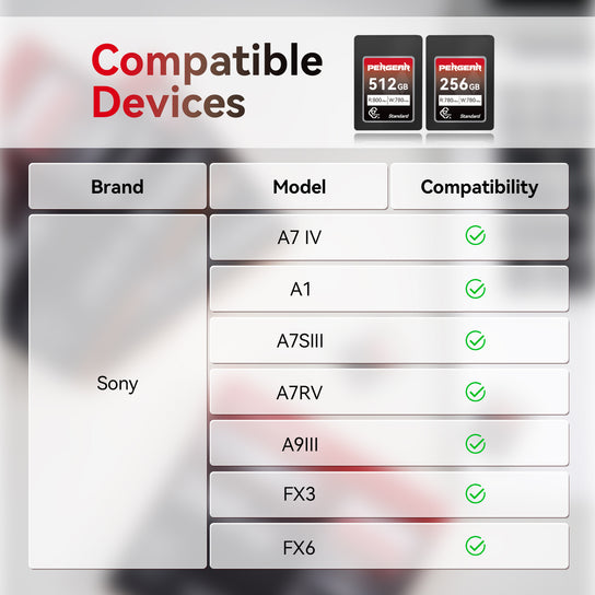 Pergear 標準 256GB CFexpress タイプ A メモリーカード (Sony Alpha & FX カメラ用)