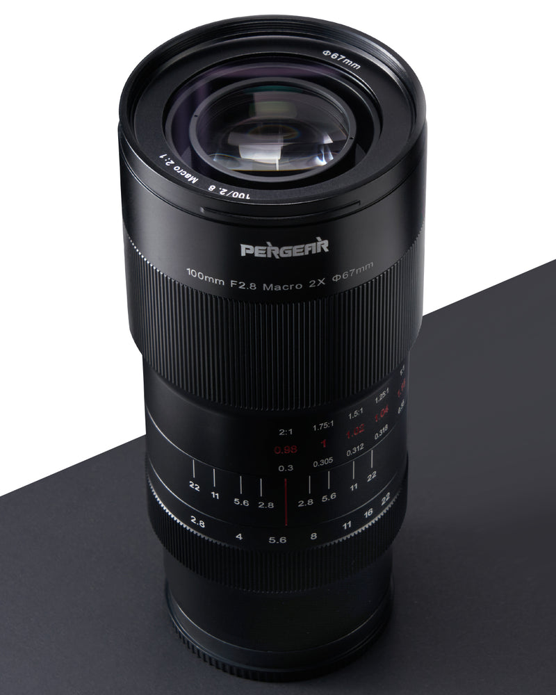 Pergear 100mm F2.8 フルフレーム 2倍倍率ウルトラマクロレンズ