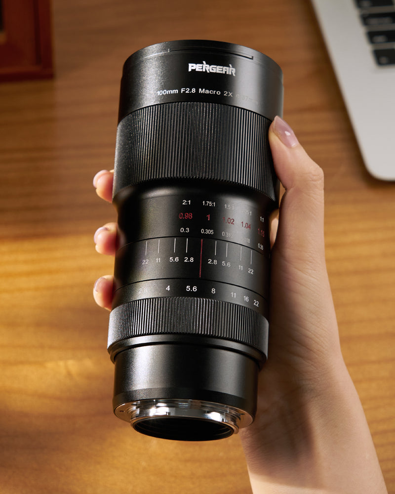 Pergear 100mm F2.8 フルフレーム 2倍倍率ウルトラマクロレンズ