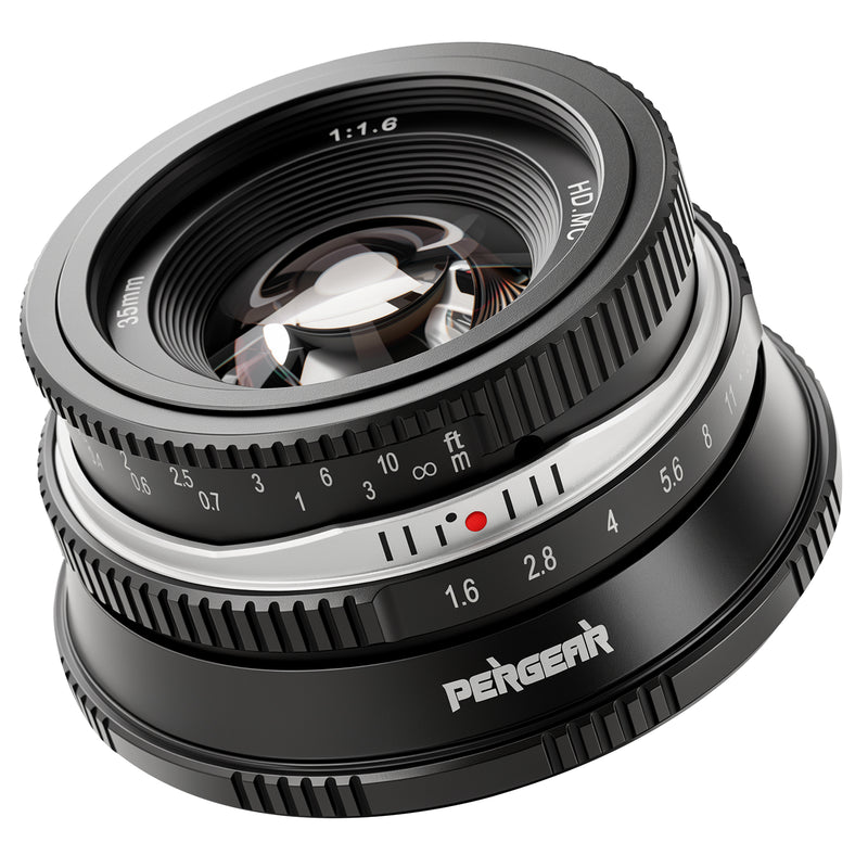 Pergear 35mm F1.6 II マニュアルフォーカス単焦点レンズ（FX/E/M4/3