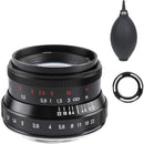 7artisans 七工匠 35mm F1.2 V2.0 レンズ 二代目 Canon Mマウント用 手動フォーカス 単焦点レンズ フードとエアブロワー付