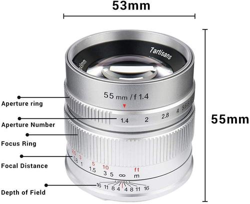 7Artisans APS-C 55mm F1 . 4 手動固定レンズfor Fuji Xマウントカメラ