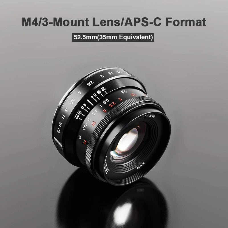 7artisans 七工匠 35mm F1.2 V2.0 レンズ 二代目 M4/3マウント用 手動フォーカス 単焦点レンズ 　フードとエアブロワー付