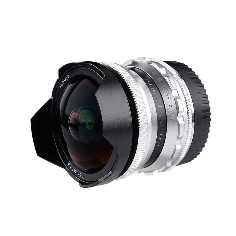 PERGEAR 7.5mm F2.8 カメラ交換レンズ 超広角 魚眼レンズ 手動式 焦点