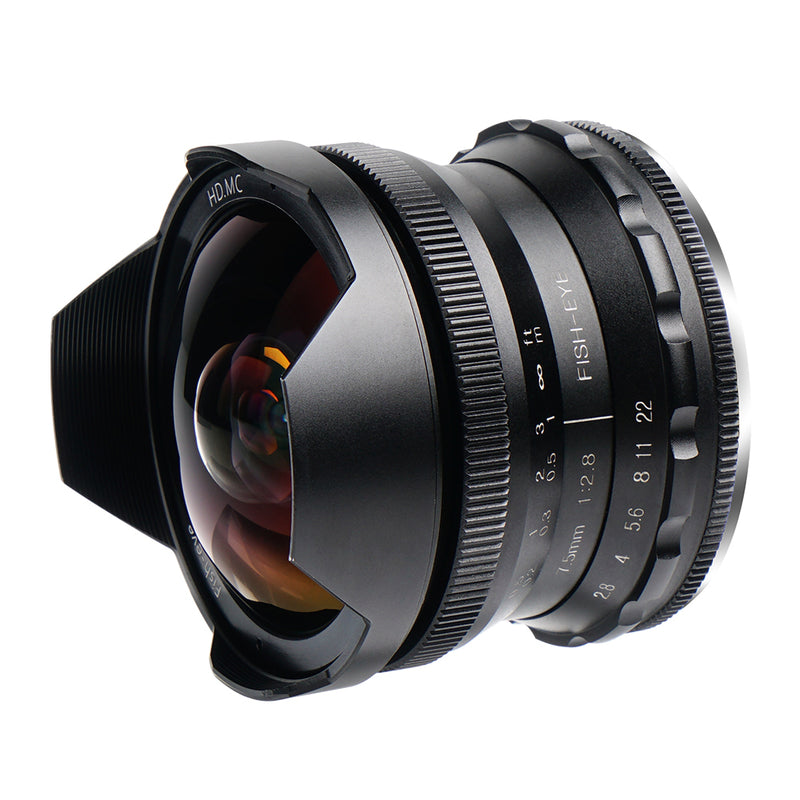 PERGEAR 7.5mm F2.8 カメラ交換レンズ 超広角 魚眼レンズ 手動式 焦点
