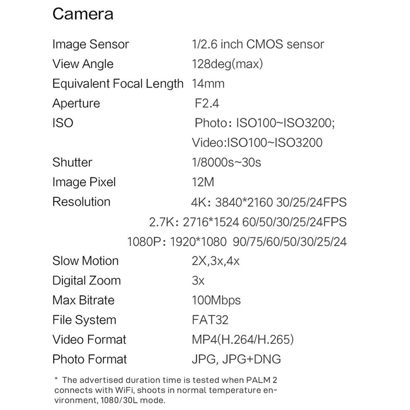 FIMI Palm 2 Proアップグレードされた3軸ジンバルカメラ【最新のスタイル】