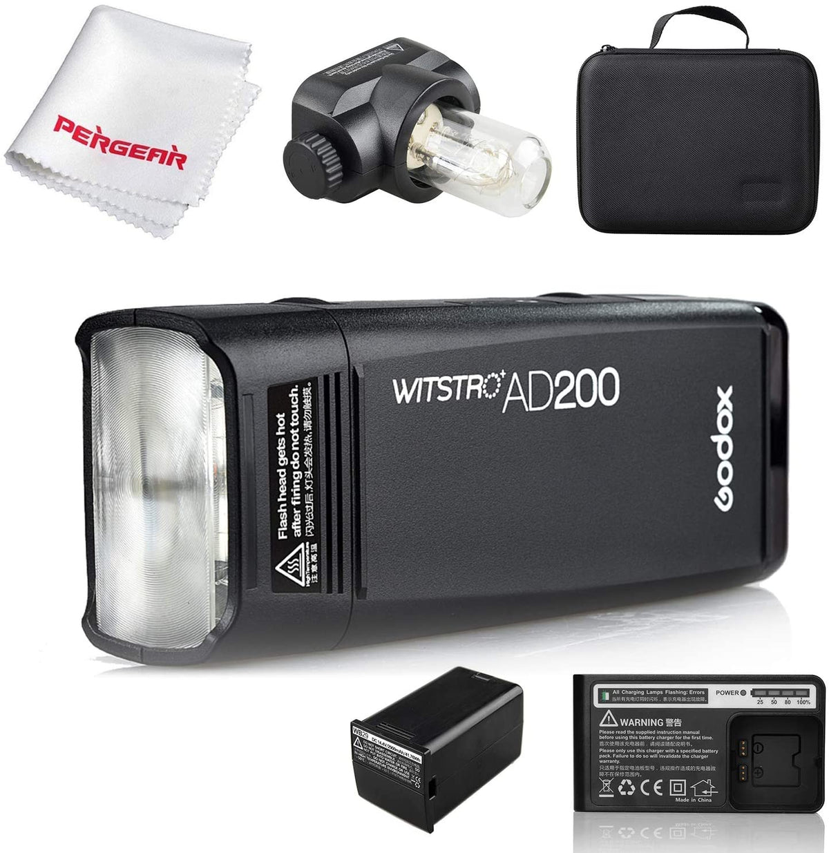 Godox AD200 200Ws 2.4G TTLフラッシュストロボ1/8000 HSSコードレスモノライト コンパクト 多機能  キヤノンのE-TTL ニコンI-TTL ソニーTTLなど対応 リーンキットセット付属