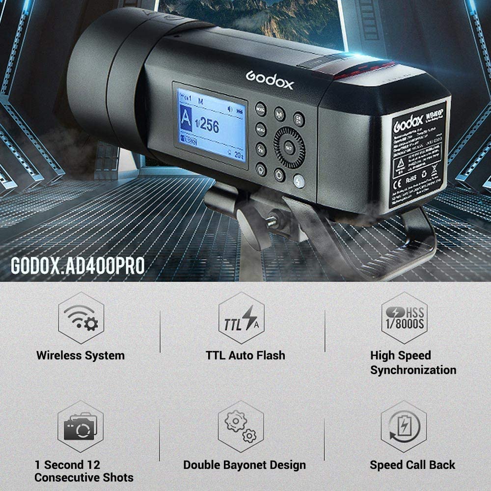 準備中godox ストロボセット Godox AD400Pro 400W GN72 2.4G TTLフラッシュストロボ