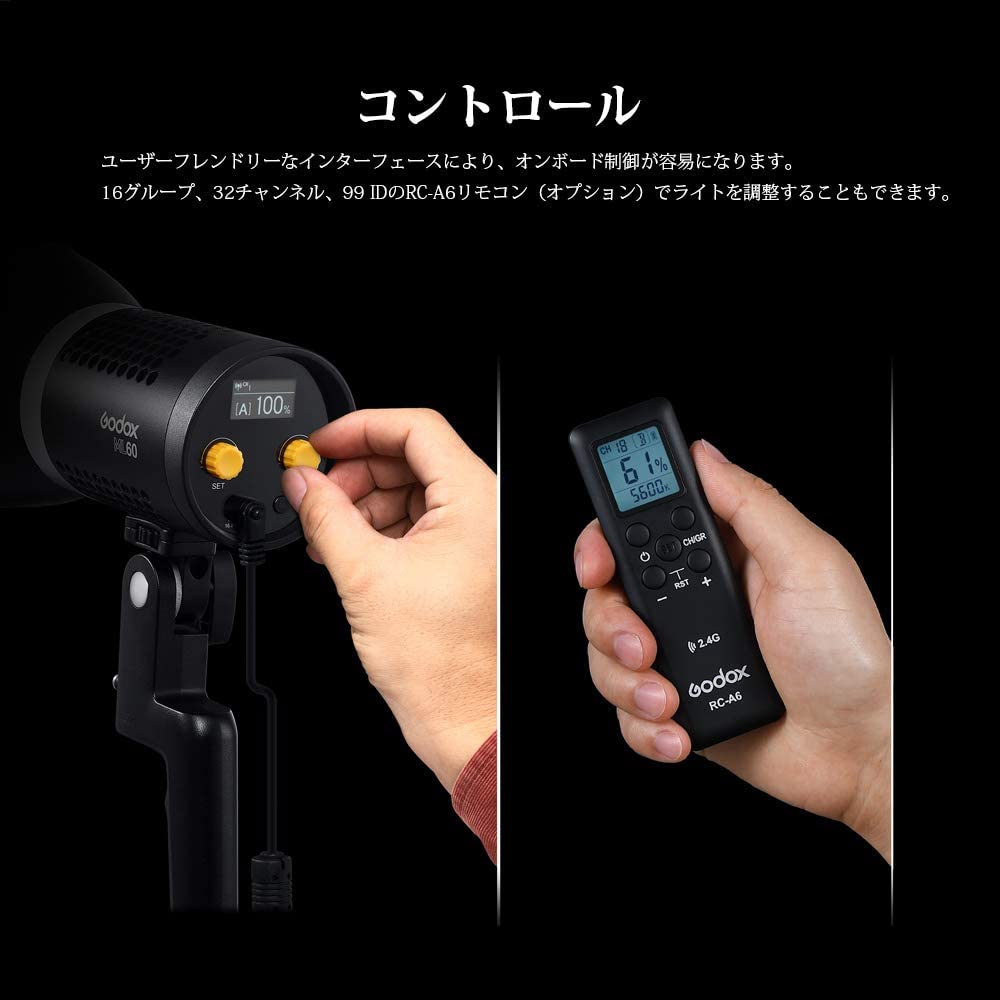 Godox ML60 60W 手持ち式LEDビデオライトとAD-S60Sソフトボックスセット コンパクト