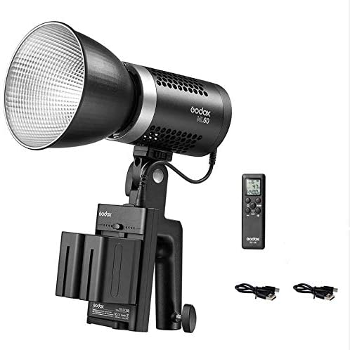 Godox ML60 手持ち式LEDビデオライト 60W 5600K 静音ファンモード デュアルパワーソリューション