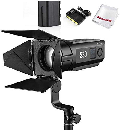 Godox S30 ビデオ撮影ライト 高輝度 フレネルLED照明 5600K 高