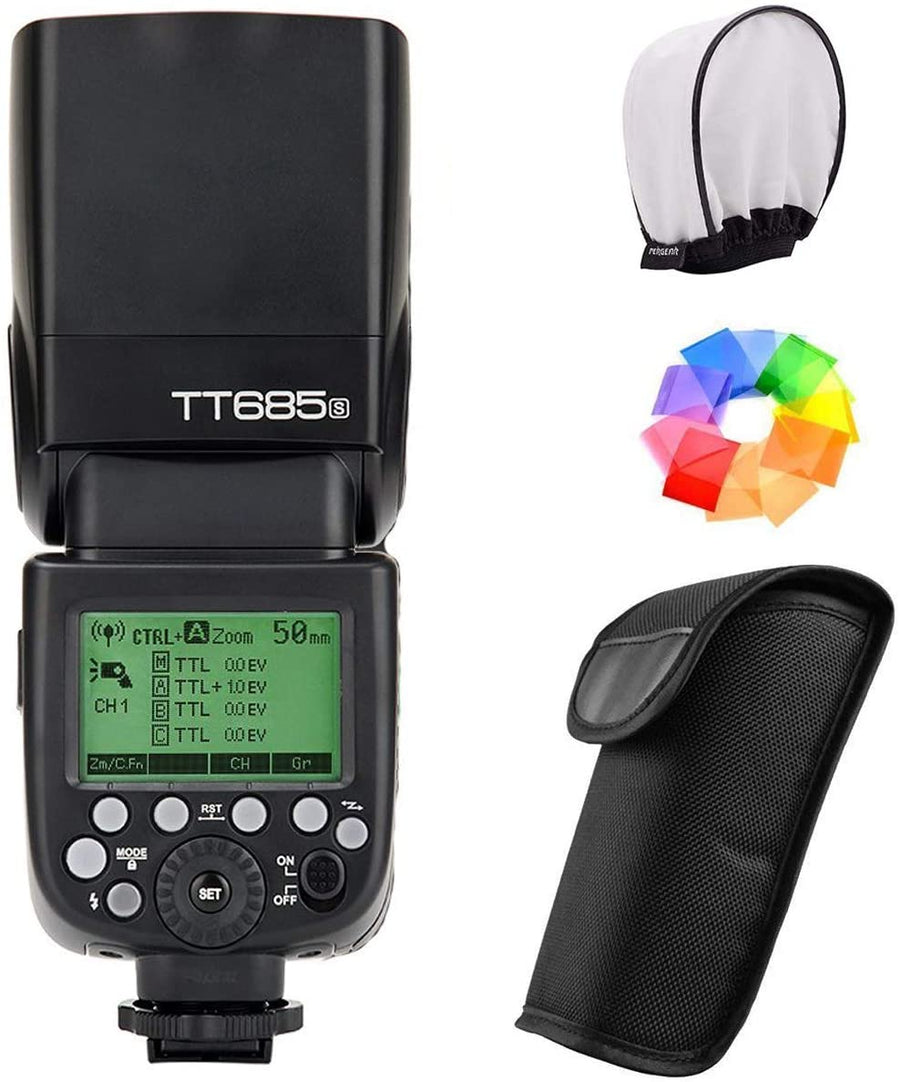 技適マーク付き】Godox TT685S HSS 1/8000S GN60 TTL スピードライト ストロボ フラッシュ  0.1-2.sリサイクルタイム 230フルパワー点滅 22ステップ電力出力（1/1~1-128） TTL/M/マルチ/S1/S2モード  20-200mm自動/手動ズーム Sony DSLR A77II A7RII A7R A58 A99 ILCE6000L ...