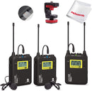 Lensgo LWM-328C UHF ワイヤレスマイクセット 2台送信機・1台受信機