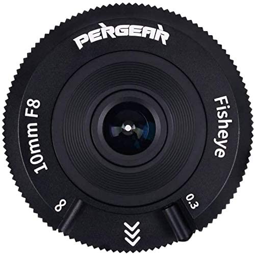 Pergear 10mm F8 レンズ 小型魚眼レンズ 超薄型 パンケーキレンズ マニュアルフォーカス広角レンズ APS-C (Nikon
