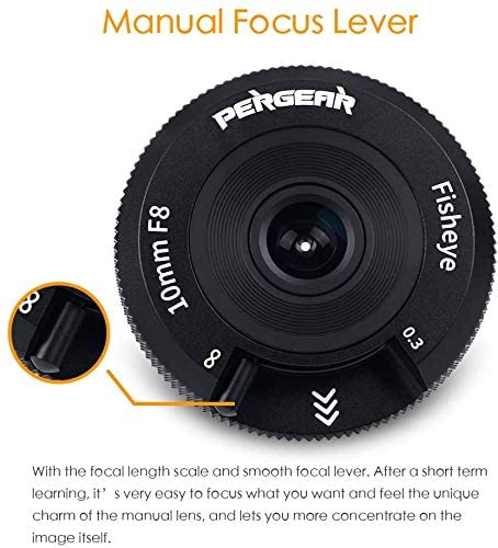 Pergear 10mm F8 レンズ 小型魚眼レンズ 超薄型 広角レンズ APS-C (Panasonic/Olympus M4/3マウント)