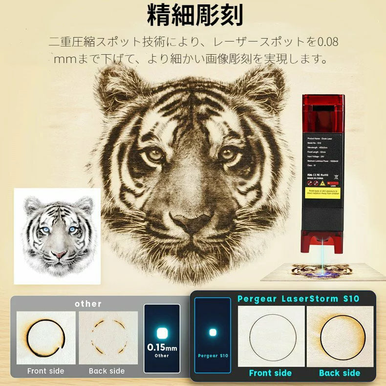 Laserstorm S10 (出力10W)・ハニカム作業台レーザー彫刻機 Laserstorm S10 (出力10W)・ハニカム作業台レーザー彫刻機
