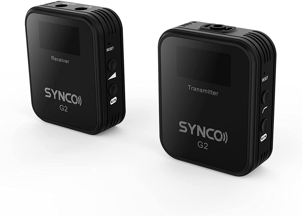 SYNCO G2 ワイヤレスマイクシステム 2.4GHzワイヤレス スマートフォンとDSLRカメラに対応 ローカット機能 高性能 超小型 集音 無線 マイク 内蔵マイク/外部マイク付属 撮影/Vlog/自撮り/取材などに適応【技適マーク認証&1年間保証】