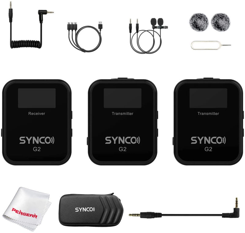 SYNCO G2 ワイヤレスマイクシステム 2.4GHzワイヤレス スマートフォンとDSLRカメラに対応