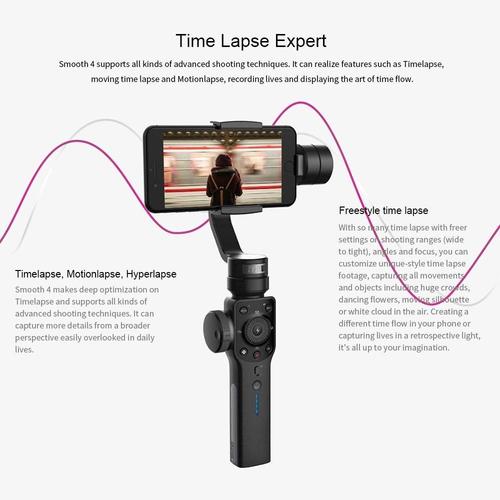 Zhiyun-Tech Smooth-4 プロスマートフォンジンバル多機能 最大210gまでのペイロード ZY Play appコントロール可能  Pergear 収納バッグとセット